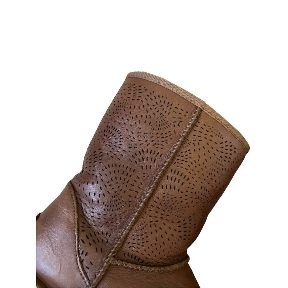 Ugg‎ Australia Brown Leather Boots TRIANA SEAWEED Size 9